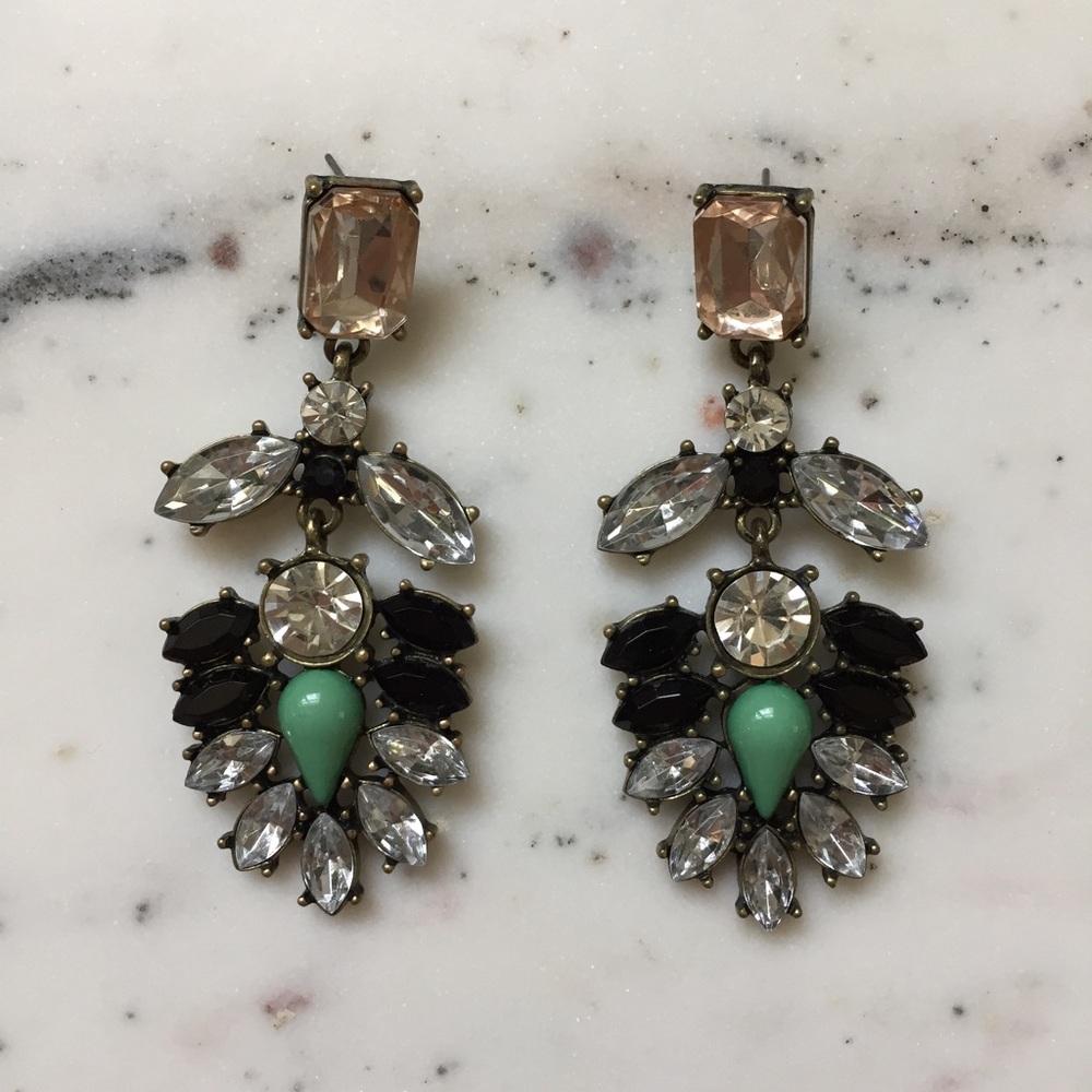 "Simone" Earrings || Clear Crystal Statement - Picture 2 of 12